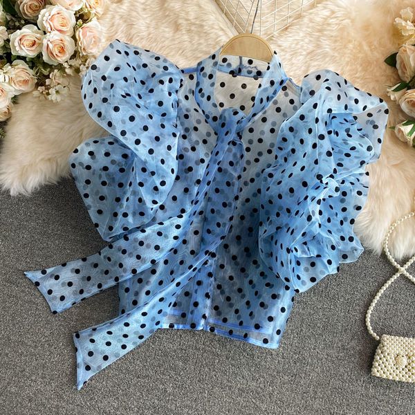 women's knits & tees fashion korean blusas mujer gauze polka dot blouse women sleeve bow tie collar shirts 2021 summer elegant org, White
women's knits & tees fashion korean blusas mujer gauze polka dot blouse women sleeve bow tie collar shirts 2021 summer elegant org, White