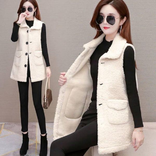 women's vests lamb velvet waistcoat female coat autumn winter 2021 ladies fashion granular plush keeps warm vest woman jacket, Black;white
women's vests lamb velvet waistcoat female coat autumn winter 2021 ladies fashion granular plush keeps warm vest woman jacket, Black;white