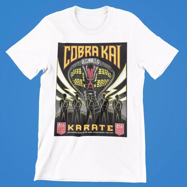 cobra kai karate kid t-shirt miyagi fear pain defeat gym 80s retro movie tee, White;black
cobra kai karate kid t-shirt miyagi fear pain defeat gym 80s retro movie tee, White;black
