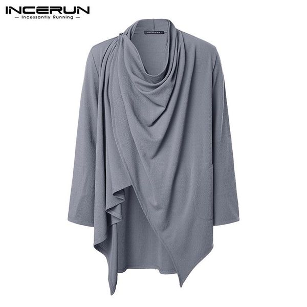 men's trench coats incerun chinese vintage men long sleeve plain casual cloak cape streetwear punk style mens irregular jackets 2021, Tan;black
men's trench coats incerun chinese vintage men long sleeve plain casual cloak cape streetwear punk style mens irregular jackets 2021, Tan;black