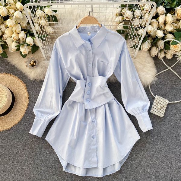 casual dresses 2021 spring fashion ol korean lapel girdle wrap slim waist mini women single breasted lantern sleeve shirt robe uyl, Black;gray
casual dresses 2021 spring fashion ol korean lapel girdle wrap slim waist mini women single breasted lantern sleeve shirt robe uyl, Black;gray