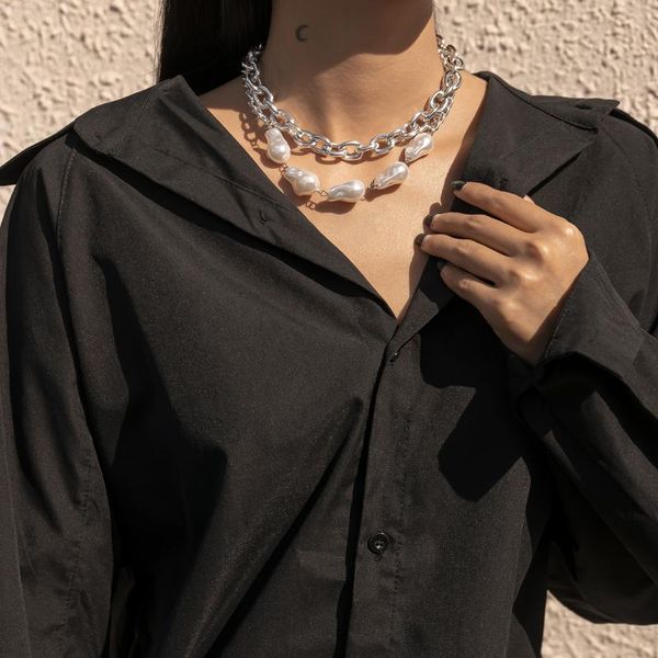chokers fashion baroque pearl chain necklace women collar wedding punk link chains gold choker necklaces jewelry clavicle, Golden;silver
chokers fashion baroque pearl chain necklace women collar wedding punk link chains gold choker necklaces jewelry clavicle, Golden;silver