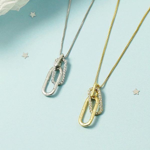 chains fashion letter interlocking pendant copper necklace for women simple geometric chokers jewelry accessories gifts, Silver
chains fashion letter interlocking pendant copper necklace for women simple geometric chokers jewelry accessories gifts, Silver