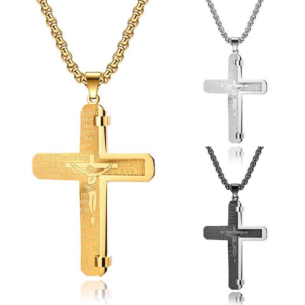 pendant necklaces stainless steel cross chain necklace for women men hip hop cool accessory fashion jesus christ gift, Silver
pendant necklaces stainless steel cross chain necklace for women men hip hop cool accessory fashion jesus christ gift, Silver