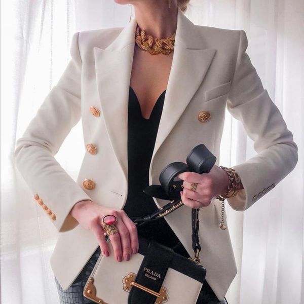 women's suits & blazers fashion 2021 designer blazer jacket classic double breasted metal lion buttons outer size s-4xl, White;black
women's suits & blazers fashion 2021 designer blazer jacket classic double breasted metal lion buttons outer size s-4xl, White;black