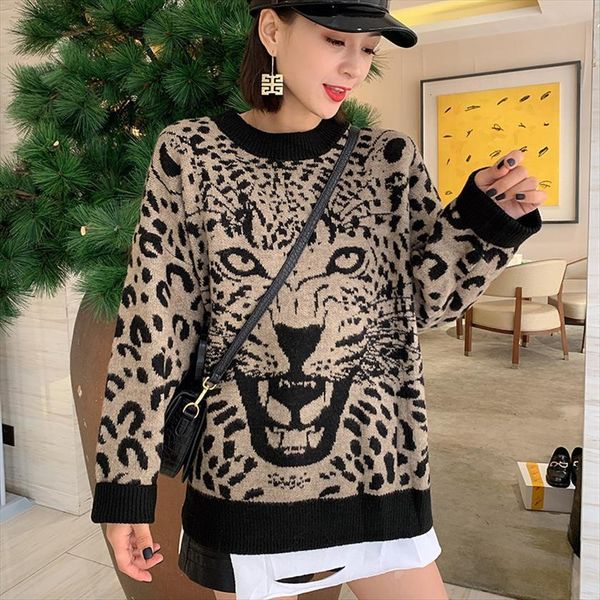 round neck leopard print loose women sweaters long sleeved stretch knitted bottoming pullover female spring autumn, White;black
round neck leopard print loose women sweaters long sleeved stretch knitted bottoming pullover female spring autumn, White;black