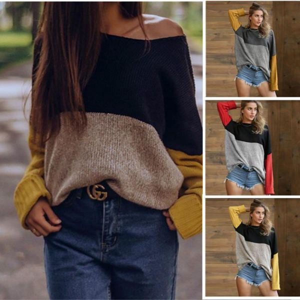 women's sweaters fall/winter european american crew neck sweater commuting ol large size round loose leisure striped for women, White;black
women's sweaters fall/winter european american crew neck sweater commuting ol large size round loose leisure striped for women, White;black