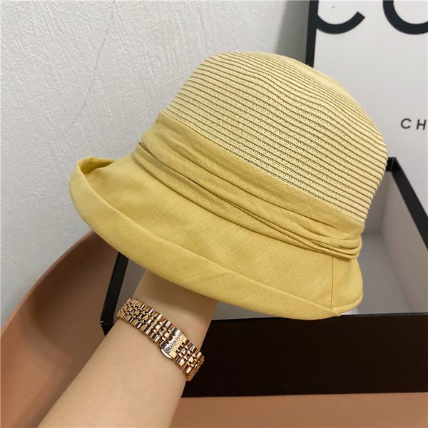 small edge versatile fisherman's summer thin dome flanging cloth splicing shopping sun hat, Yellow
small edge versatile fisherman's summer thin dome flanging cloth splicing shopping sun hat, Yellow