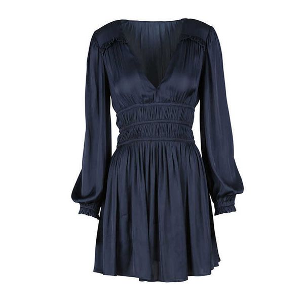 perhaps u v neck lantern long sleeve navy solid satin mini dress satin d2208 210529, Black;gray
perhaps u v neck lantern long sleeve navy solid satin mini dress satin d2208 210529, Black;gray