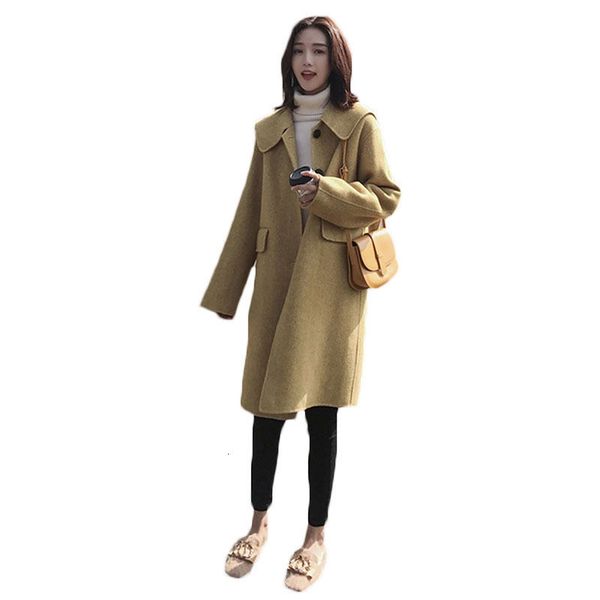 jacket autumn women long korean loose size big lapel single breasted wool coat outerwear female lq560 1q00, Black;brown
jacket autumn women long korean loose size big lapel single breasted wool coat outerwear female lq560 1q00, Black;brown