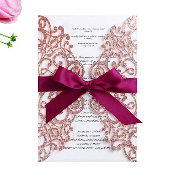greeting cards 50pcs rose glitter laser cut wedding invitations with ribbon and envelopes for bridal shower engagement birthday party
greeting cards 50pcs rose glitter laser cut wedding invitations with ribbon and envelopes for bridal shower engagement birthday party