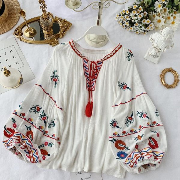 women's blouses & shirts 2021 casual women cotton linen shirt autumn long sleeve blusa lantern pullover blouse ethnic style, White
women's blouses & shirts 2021 casual women cotton linen shirt autumn long sleeve blusa lantern pullover blouse ethnic style, White