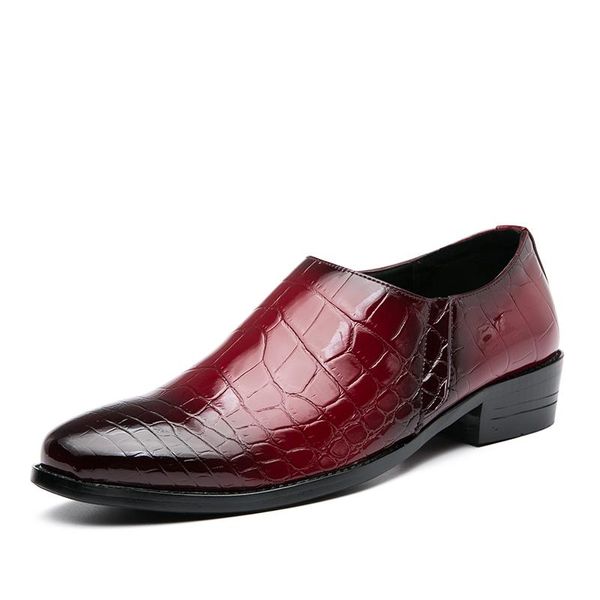 Dress Shoes 2021 Brand Design Luxury Mens Wholecut Crocodile Pattern Faux Leather Formal Shoe Slip-on Moccasin Plus Size 48