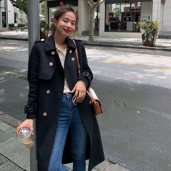 women's wool & blends 100% handmade double-sided coat women autumn winter long double breasted lace up black
women's wool & blends 100% handmade double-sided coat women autumn winter long double breasted lace up black