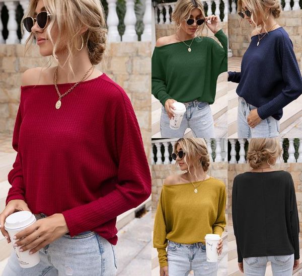 spring fashion sweatshirts one-shoulder women's long-sleeved t-shirt, Black
spring fashion sweatshirts one-shoulder women's long-sleeved t-shirt, Black
