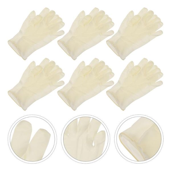 disposable gloves 100pcs rubber protective check (white)