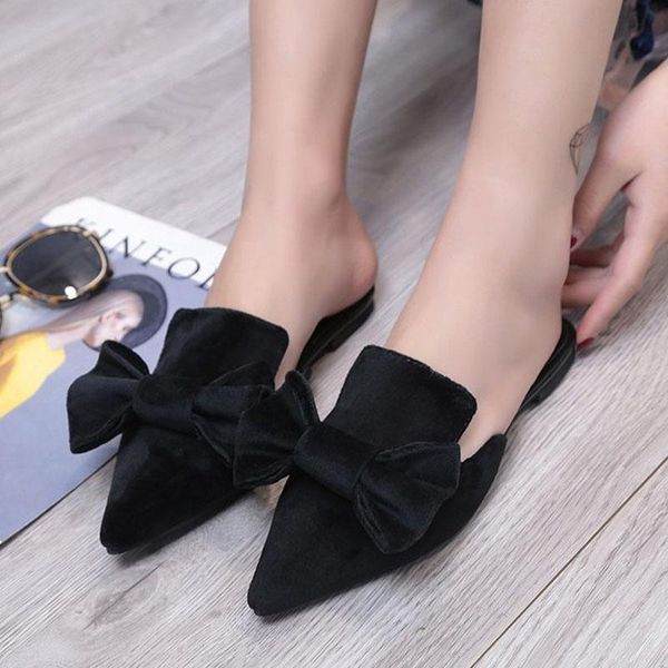 slippers mules shoes women bow pointed summer flat sandals flock casual slides outdoor big size, Black
slippers mules shoes women bow pointed summer flat sandals flock casual slides outdoor big size, Black