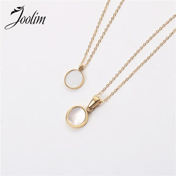 pendant necklaces joolim jewelry pvd gold finish fashionable natural round shell necklace stylish stainless steel, Silver
pendant necklaces joolim jewelry pvd gold finish fashionable natural round shell necklace stylish stainless steel, Silver