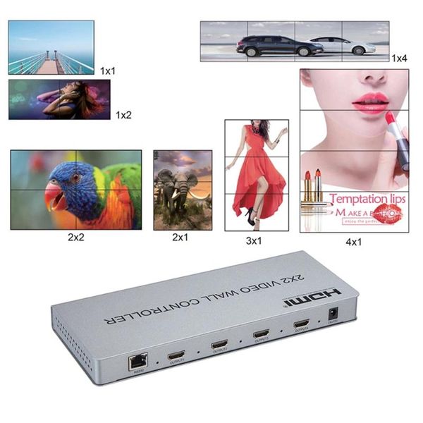 audio cables & connectors dvi 2x2 video wall controller 1080p monitor splicing processor 1x2/2x1/3x1/1x3/1x4/4x1 image stitching 4 tv s
audio cables & connectors dvi 2x2 video wall controller 1080p monitor splicing processor 1x2/2x1/3x1/1x3/1x4/4x1 image stitching 4 tv s