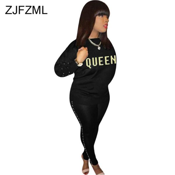 women's tracksuits letter beading embellish fitness tracksuit sets o neck long sleeve t-shirt and skinny legging plus size party suits, Gray
women's tracksuits letter beading embellish fitness tracksuit sets o neck long sleeve t-shirt and skinny legging plus size party suits, Gray