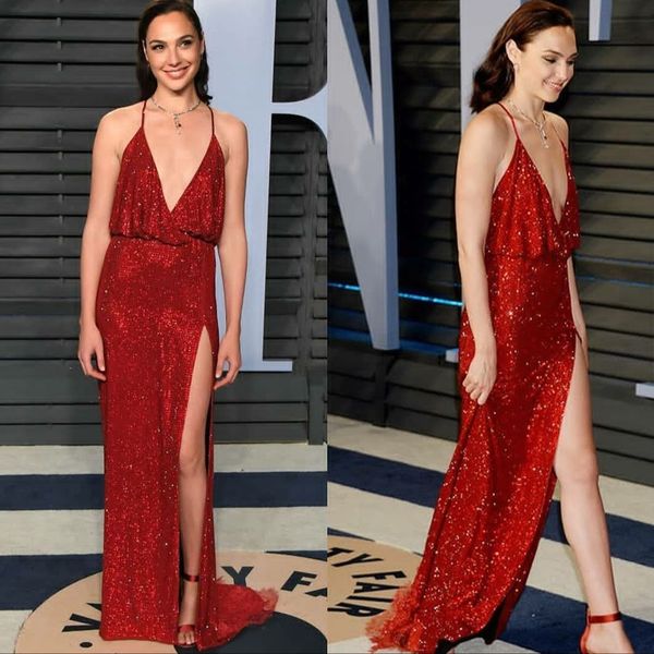 deep v-neck long evening celebrity dresses floor length side slit abendkleider robes de soirée for women, Black;red
deep v-neck long evening celebrity dresses floor length side slit abendkleider robes de soirée for women, Black;red