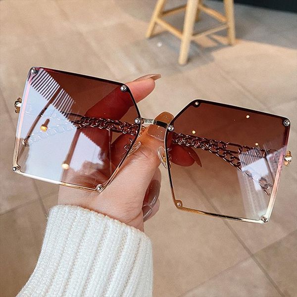 unique hollow chain frame square sunglasses for women vintage alloy oversized rivet sun glasses female gradient shades brown, White;black
unique hollow chain frame square sunglasses for women vintage alloy oversized rivet sun glasses female gradient shades brown, White;black