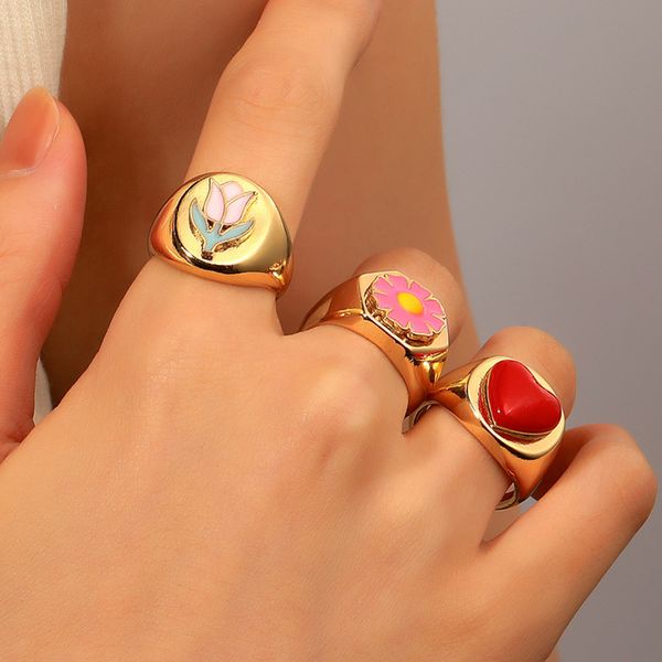 ins korean y2k jewelry love heart flowers yin yang enamel rings women creative adorable drip oil gold chunky gossip finger rings, Silver
ins korean y2k jewelry love heart flowers yin yang enamel rings women creative adorable drip oil gold chunky gossip finger rings, Silver