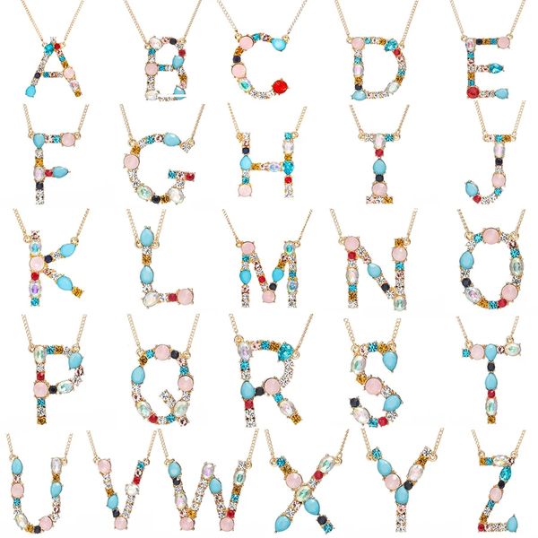 26 letter pendant necklaces for women gold metal crystal letters necklace a-z jewellery gift, Silver
26 letter pendant necklaces for women gold metal crystal letters necklace a-z jewellery gift, Silver