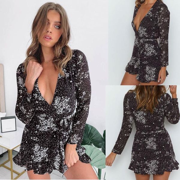women v-neck lace draw back waist casual printing long sleeve pleated dress dresses, Black;gray
women v-neck lace draw back waist casual printing long sleeve pleated dress dresses, Black;gray