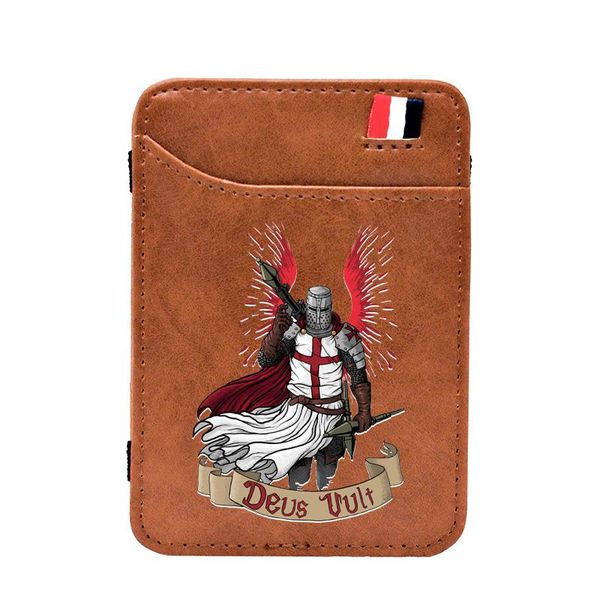 card holders vintage knight templars deus vult printing brown leather magic wallet men women mini thin money clips holder purse, Brown;gray
card holders vintage knight templars deus vult printing brown leather magic wallet men women mini thin money clips holder purse, Brown;gray