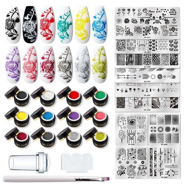nail gel 14/15/26pcs/set stamping polish varnish colorful uv plates printing set nails kit art, Red;pink
nail gel 14/15/26pcs/set stamping polish varnish colorful uv plates printing set nails kit art, Red;pink