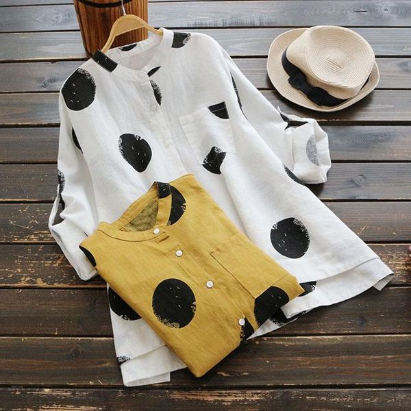 women's blouses & shirts 2021 fashion big polka dot dual sleeve blouse shirt lady cotton all-match casual student, White
women's blouses & shirts 2021 fashion big polka dot dual sleeve blouse shirt lady cotton all-match casual student, White