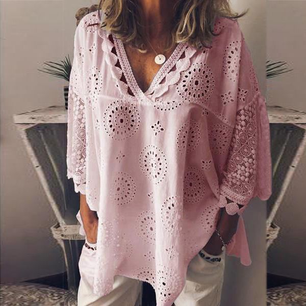 women blouse hollow out lace patchwork women plus size 5xl geometry v-neck summer shirt vrouw blouse large size 210419, White
women blouse hollow out lace patchwork women plus size 5xl geometry v-neck summer shirt vrouw blouse large size 210419, White