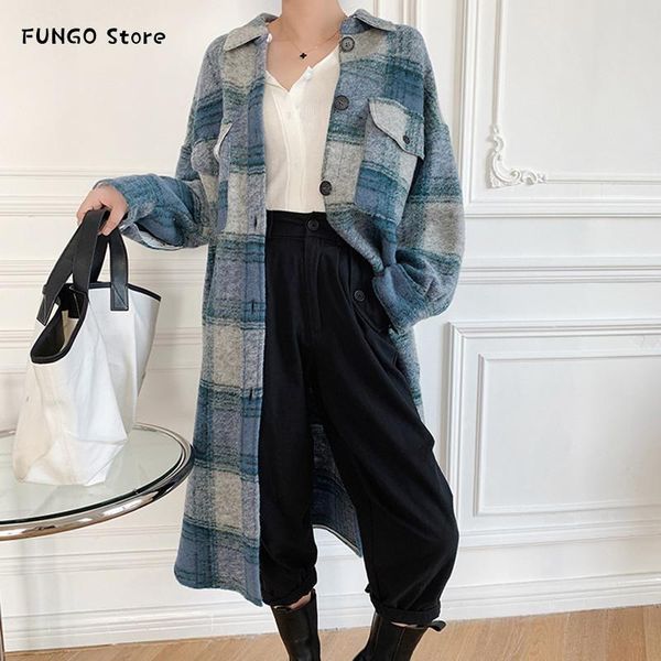 wool blend plaid mid-length jacket women loose turn-down collar straight long sleeve single breasted pockets autumn winter coat women's, Black
wool blend plaid mid-length jacket women loose turn-down collar straight long sleeve single breasted pockets autumn winter coat women's, Black