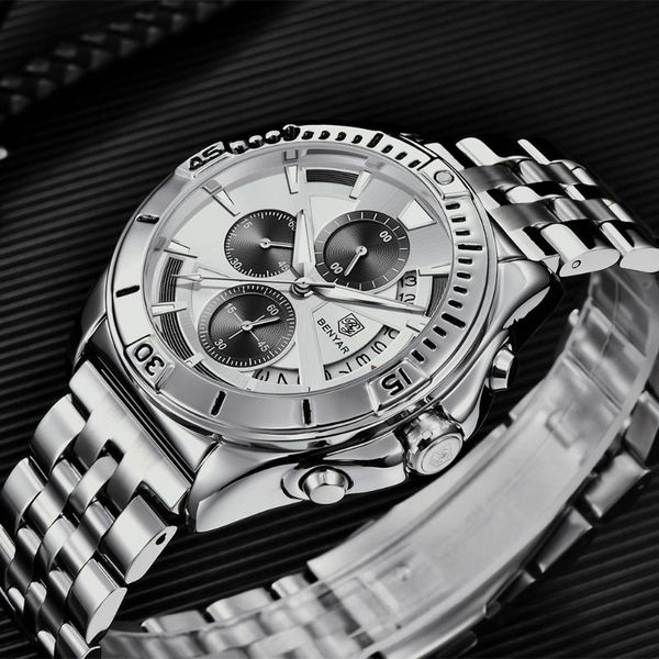 wristwatches reloj hombre benyar 2021 luxury sports quartz watches brand stainless steel fashion men casual chronograph watch, Slivery;brown
wristwatches reloj hombre benyar 2021 luxury sports quartz watches brand stainless steel fashion men casual chronograph watch, Slivery;brown