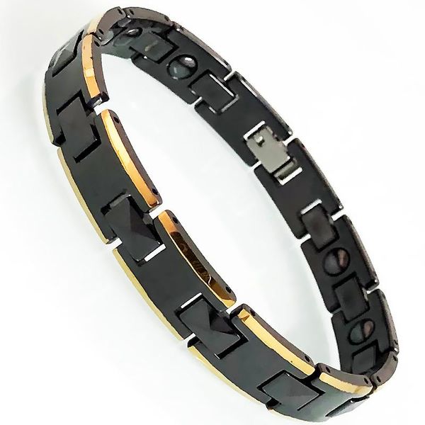 link, chain gold plated black ceramic hand bracelets for men ladies health benefit germanium magnetic therapy wristband male jewelry gifts 
link, chain gold plated black ceramic hand bracelets for men ladies health benefit germanium magnetic therapy wristband male jewelry gifts