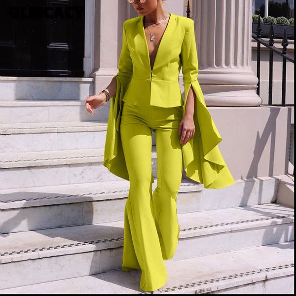 2 piece matching outfit set women tracksuits flare sleeve plunge v neck amp high waist bodycon wide leg pant, Gray
2 piece matching outfit set women tracksuits flare sleeve plunge v neck amp high waist bodycon wide leg pant, Gray