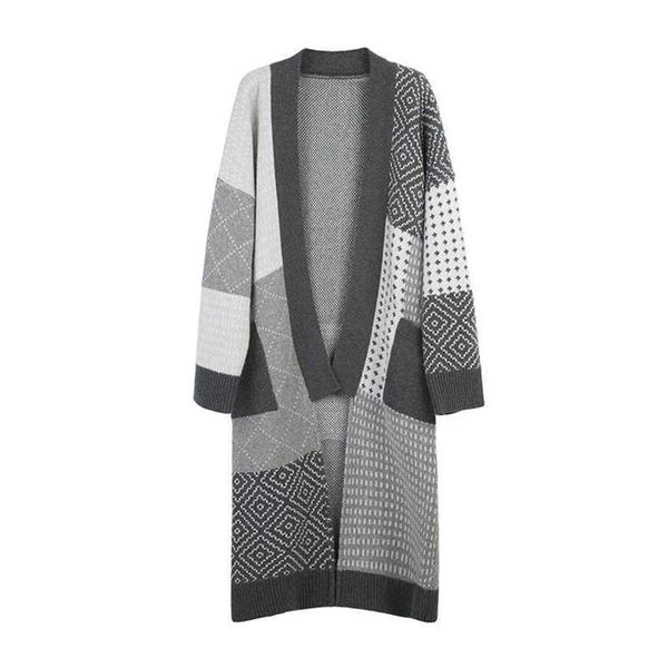 perhaps u women gray white pocket sweater knitted geometric v-neck cardigans autumn long style m0252 210529
perhaps u women gray white pocket sweater knitted geometric v-neck cardigans autumn long style m0252 210529