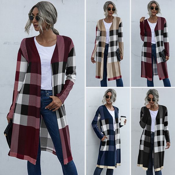 european and beautiful womens clothes autumn plaid lengthened longsleeved fashion unbuttoned straight cardigan jacket windbreaker, Black
european and beautiful womens clothes autumn plaid lengthened longsleeved fashion unbuttoned straight cardigan jacket windbreaker, Black