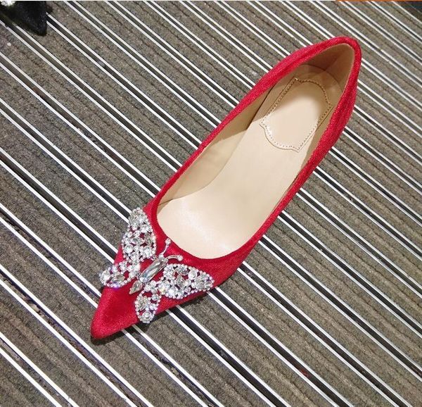 red wedding shoes bride butterfly-knot decor pointed toe black suede pumps women slip-on high heels dress
red wedding shoes bride butterfly-knot decor pointed toe black suede pumps women slip-on high heels dress