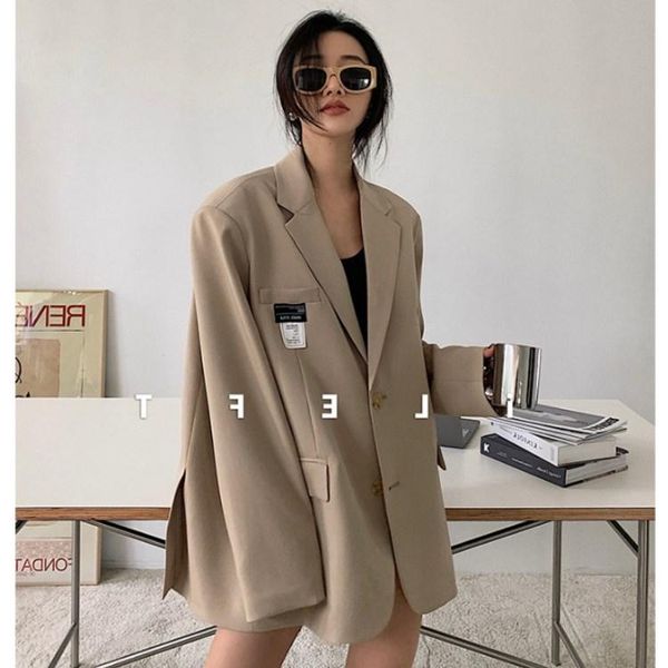 women's suits & blazers casual small suit profile jacket 2021 early spring mid-length loose, White;black
women's suits & blazers casual small suit profile jacket 2021 early spring mid-length loose, White;black