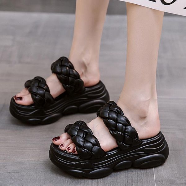 slippers rimocy 2021 woven strap wedges women summer 7cm high heels platform flip flops woman outdoor casual beach shoes female, Black
slippers rimocy 2021 woven strap wedges women summer 7cm high heels platform flip flops woman outdoor casual beach shoes female, Black