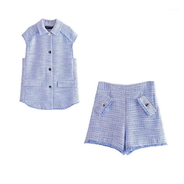 women's tracksuits european and american 2021 summer products retro fashion fray textured vest + button shorts 2-piece set, Gray
women's tracksuits european and american 2021 summer products retro fashion fray textured vest + button shorts 2-piece set, Gray