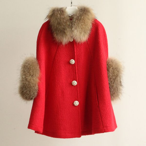 cute girl braids fur collar sweet cloak coat woolen coat autumn and winter red, Black
cute girl braids fur collar sweet cloak coat woolen coat autumn and winter red, Black