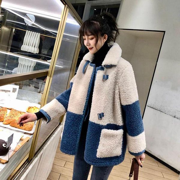 women's fur & faux elegant patchwork coat women 2021 winter warm soft double breasted jacket female plush overcoat with pocket, Black
women's fur & faux elegant patchwork coat women 2021 winter warm soft double breasted jacket female plush overcoat with pocket, Black