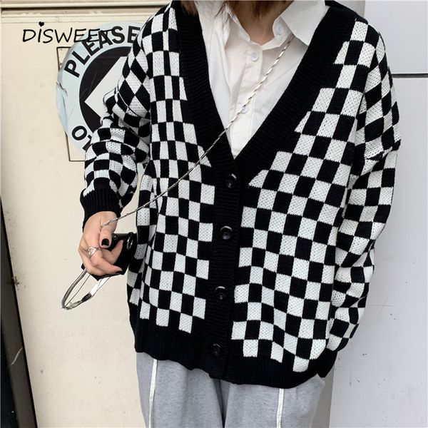 knits black white plaid v-neck vest woman korean long sleeve loose single breasted knitted cardigan women winter warm women's sweaters
knits black white plaid v-neck vest woman korean long sleeve loose single breasted knitted cardigan women winter warm women's sweaters