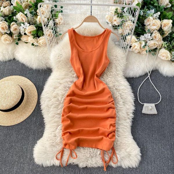 casual dresses luosha women summer sleeveless pleated shirring tank mini dress female bodycon slim party vestidos, Black;gray
casual dresses luosha women summer sleeveless pleated shirring tank mini dress female bodycon slim party vestidos, Black;gray