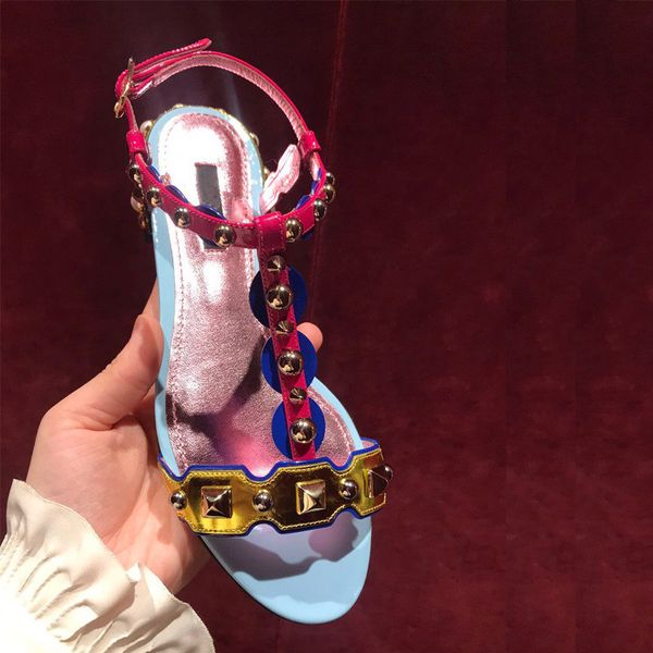 Mixed-Colored Rivets Sandals Women Shoes Open Toe Flats Shoes Woman Summer Casual Beach Shoes Women Slippers zapatos de mujer, As pic
Mixed-Colored Rivets Sandals Women Shoes Open Toe Flats Shoes Woman Summer Casual Beach Shoes Women Slippers zapatos de mujer, As pic