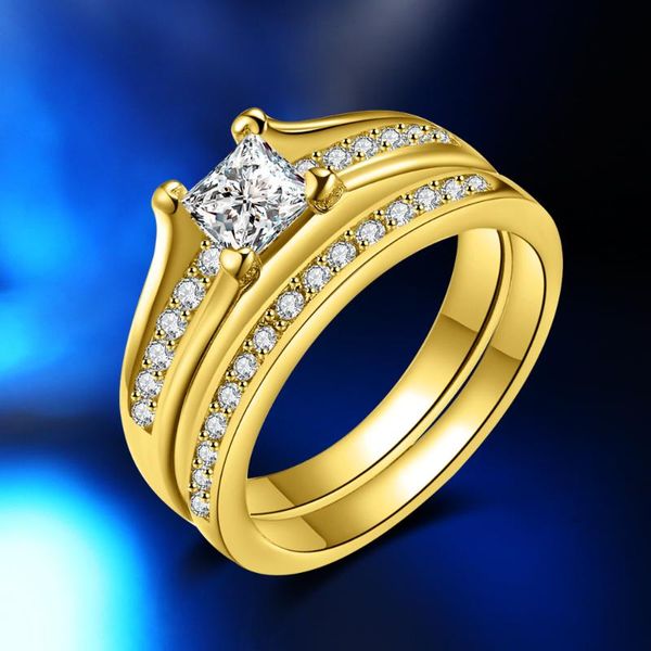 wedding rings fashion jewelry european and american zircon gold ring women's engagement valentine's day gifts, Slivery;golden
wedding rings fashion jewelry european and american zircon gold ring women's engagement valentine's day gifts, Slivery;golden