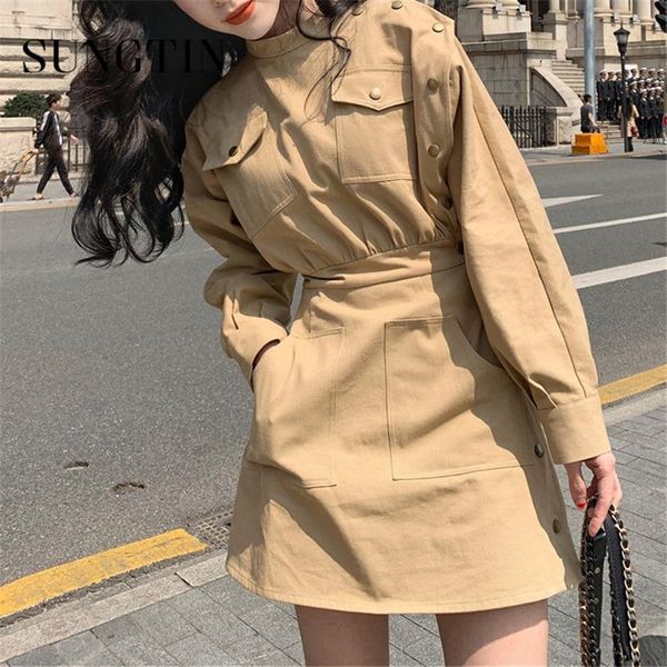 casual dresses sungtin korean vintage button loose blazer dress women spring chic high waist female a line pocket retro mini, Black;gray
casual dresses sungtin korean vintage button loose blazer dress women spring chic high waist female a line pocket retro mini, Black;gray